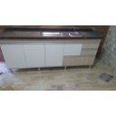 Ver imagem 1 de - Gabinete para Pia de Cozinha de 1,80m Cípres e Branco Fosco 100% Mdf 15mm Rino Móveis