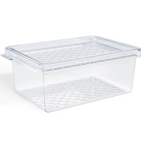 Organizador de Geladeira com Tampa 660ml Cozinha Multiuso Frutas Pequeno Transparente Uz