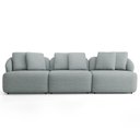 Ver imagem 2 de Sofá 3 Lugares para Sala de Estar Living 228cm Arlo F04 Linho Cinza - Lyam Decor