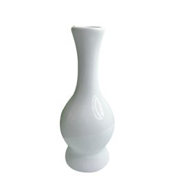 Vaso branco alto decorativo de cerâmica com trabalhado - 1