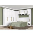 Ver imagem 1 de Jogo de Quarto Modulado Firenze 7 Pçs Roupeiro + Armário Branco