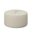 Ver imagem 2 de Puff Euphoria Redondo Confortável 73x73cm Linho Bege Design Moderno Decorativo Luxo Larbelle Móveis