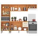 Ver imagem 4 de Armário de Cozinha Completa Suspensa com Armário e Balcão 9 Portas 2 Gavetas Malu Cl16 Cor