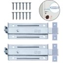 Ver imagem 1 de Ferrolho Trinco Tarjeta Fecho Chato para Porta Janela Portão 10cm Zincado | Silvana | Kit 02 Un