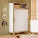 Ver imagem 2 de Guarda-roupa de Bebê Flora 2 Portas 2 Gavetas Branco Acetinado - Qmovi