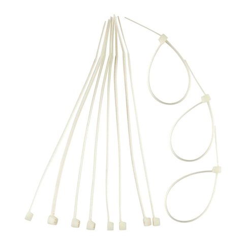 Abraçadeira Plástica - Nylon Branca Emb. 100 Peças, Opção: Branco(a), Tamanho: 100,0 X 2,5mm