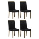 Ver imagem 1 de Conjunto 4 Cadeiras Caroline Imbuia/veludo Preto - New Ceval