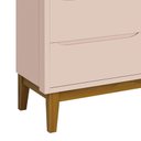Ver imagem 4 de Cômoda Infantil Classic 6 Gavetas Rosa Fosco com Pés Amadeirado - Reller Móveis