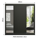 Ver imagem 4 de Guarda-roupa Casal Madesa Reno 3 Portas de Correr com Espelhos