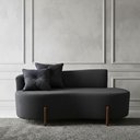 Ver imagem 1 de Kit 02 Sofá Orgânico 2LUGARES c/2ALMOFADAS Curvo Sala Recepção Boucle Cinza Escuro -Montanaris Decor