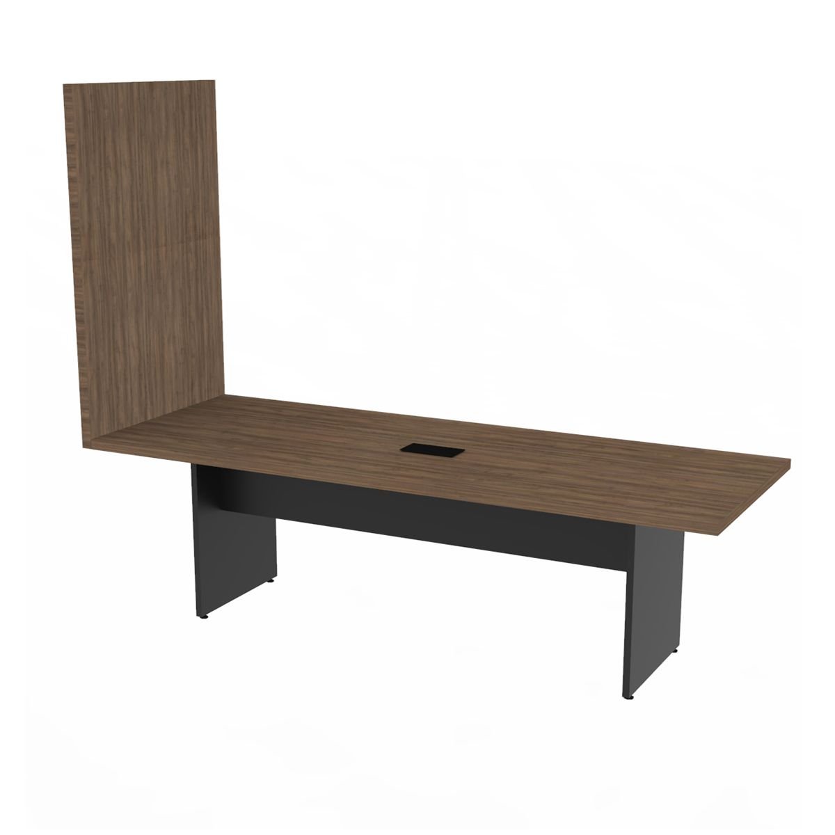 Mesa de Reunião Escritório 2.40x90 com Painel Tv Linha 40 Mm Atacadao Dos Móveis - 2