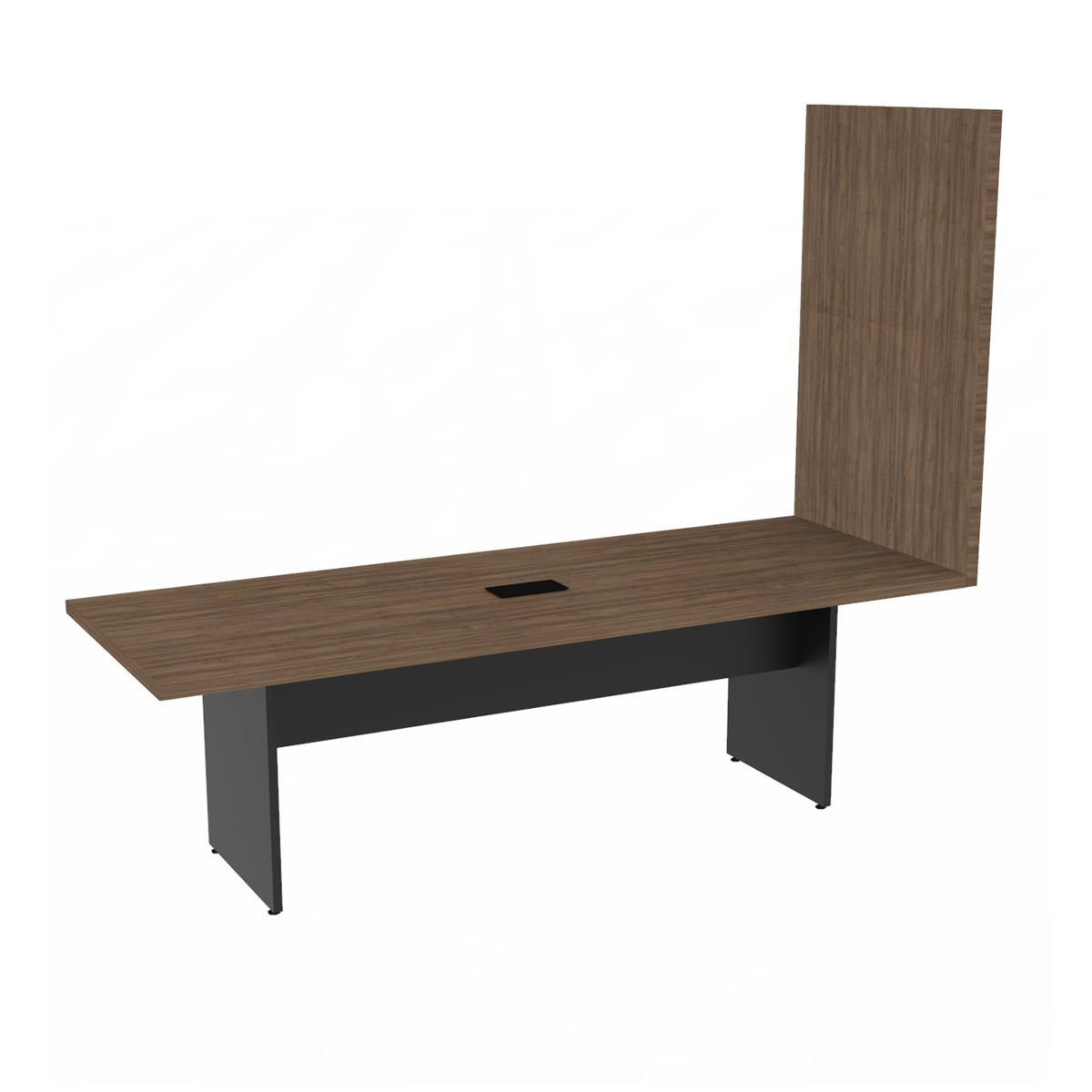 Mesa de Reunião Escritório 2.40x90 com Painel Tv Linha 40 Mm Atacadao Dos Móveis - 6