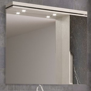 Armário Espelheira de Banheiro 100cm com Led 01 Porta Ref 1000 Cewal - Arenito/portoro