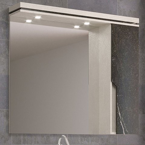 Armário Espelheira de Banheiro 100cm com Led 01 Porta Ref 1000 Cewal - Arenito/portoro