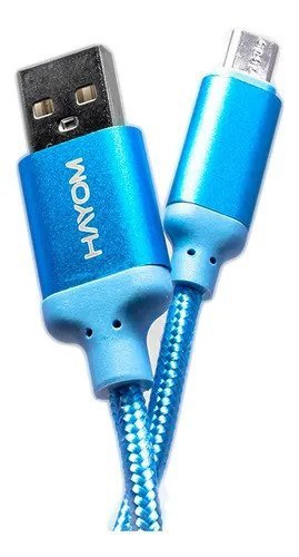 Cabo Usb A-macho Micro Usb 2.0 - 1 Metro Hayom - Cb1117 Azul - 2