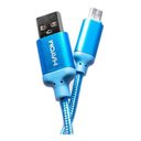 Ver imagem 2 de Cabo Usb A-macho Micro Usb 2.0 - 1 Metro Hayom - Cb1117 Azul
