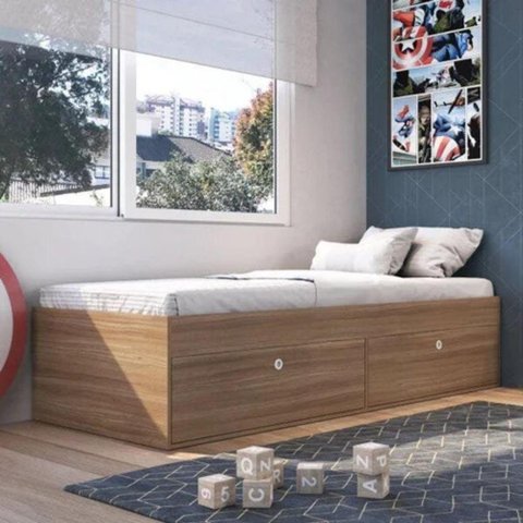 Quarto Juvenil C- Cama 80 e Mesa de Cabeceira Tokio