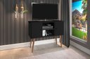 Ver imagem 1 de Rack / Bancada Vie Modelo Retrô para Tv até 40'' 2 Portas Cor Preto Romar