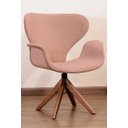 Ver imagem 2 de Poltrona Decorativa Mix Pé Giratório de Madeira:rosa