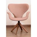 Ver imagem 1 de Poltrona Decorativa Mix Pé Giratório de Madeira:rosa