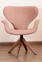 Ver imagem 1 de Poltrona Decorativa Mix Pé Giratório de Madeira:rosa