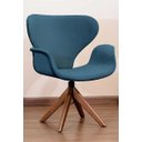 Ver imagem 2 de Poltrona Decorativa Mix Pé Giratório de Madeira:azul Marinho