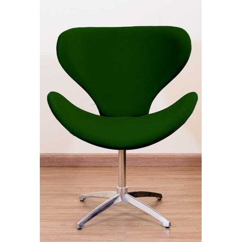 Poltrona Decorativa Swan Pé Giratório de Alumínio:verde