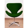 Poltrona Decorativa Swan Pé Giratório de Alumínio:verde - 1