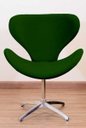 Ver imagem 1 de Poltrona Decorativa Swan Pé Giratório de Alumínio:verde