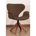 Ver imagem 2 de Poltrona Decorativa Mix Pé Giratório de Madeira:marrom