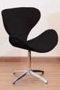 Ver imagem 2 de Poltrona Decorativa Swan Pé Giratório de Alumínio:preto