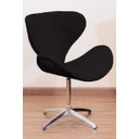 Ver imagem 2 de Poltrona Decorativa Swan Pé Giratório de Alumínio:preto