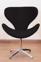 Ver imagem 1 de Poltrona Decorativa Swan Pé Giratório de Alumínio:preto