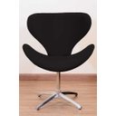 Ver imagem 1 de Poltrona Decorativa Swan Pé Giratório de Alumínio:preto