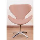 Ver imagem 1 de Poltrona Decorativa Swan Pé Giratório de Alumínio:rosa
