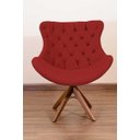 Ver imagem 1 de Poltrona Decorativa Júlia Pé Giratório de Madeira Capitonê:vermelho