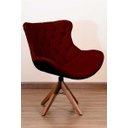 Ver imagem 2 de Poltrona Decorativa Júlia Pé Giratório de Madeira Capitonê:vinho