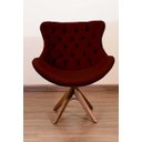 Ver imagem 1 de Poltrona Decorativa Júlia Pé Giratório de Madeira Capitonê:vinho