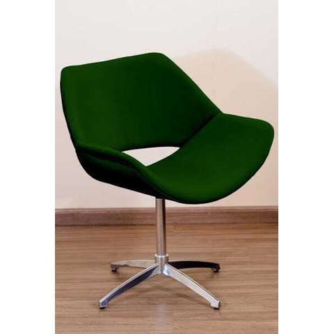 Poltrona Decorativa Vazada Pé Giratório de Alumínio:verde