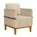 Ver imagem 3 de Poltrona Decorativa Estofada com Pés em Madeira Maciça Estelí Espresso Móveis