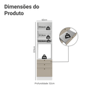 Ver imagem 4 de Torre Quente 60 cm 1 Porta 3 Gavetas Branco/Crema Vik Madesa