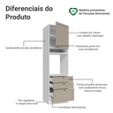 Ver imagem 5 de Torre Quente 60 cm 1 Porta 3 Gavetas Branco/Crema Vik Madesa