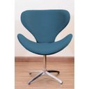 Ver imagem 1 de Poltrona Decorativa Swan Pé Giratório de Alumínio:azul Marinho
