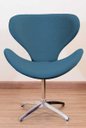 Ver imagem 1 de Poltrona Decorativa Swan Pé Giratório de Alumínio:azul Marinho