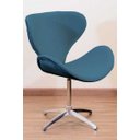 Ver imagem 2 de Poltrona Decorativa Swan Pé Giratório de Alumínio:azul Marinho