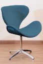 Ver imagem 2 de Poltrona Decorativa Swan Pé Giratório de Alumínio:azul Marinho