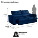 Ver mais imagens de Sofá Retrátil e Reclinável Istambul Caixa Zero 2,40m Pillow de 15cm - Movenzo Estofados