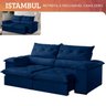 Sofá Retrátil e Reclinável Istambul Caixa Zero 2,40m Pillow de 15cm - Movenzo Estofados - 6