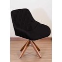 Ver imagem 1 de Poltrona Decorativa Linda Pé Giratório de Madeira Capitonê:preto