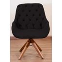 Ver imagem 2 de Poltrona Decorativa Linda Pé Giratório de Madeira Capitonê:preto